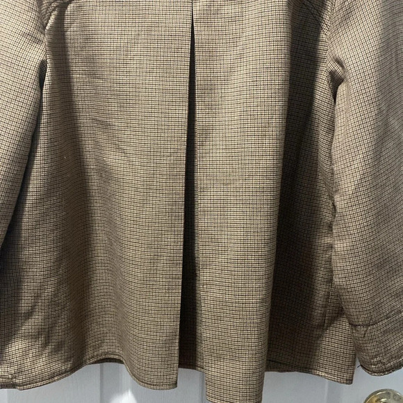 Studio M New Brown Wool Blend 3/4 Sleeves Collarless Blazer Jacket Size 16 - Picture 11 of 12